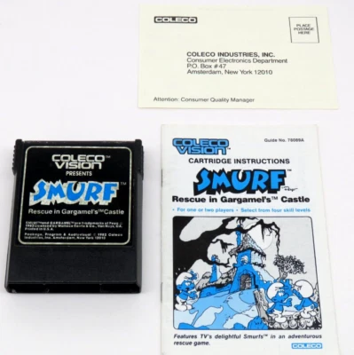 Smurf: Rescue in Gargamel's Castle (Colecovision, 1982) (Cartridge, Manual) NTSC - Image 1 of 4