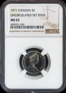 1971 Canada 5 Cents 5C NGC MS65 - Quality - Picture 1 of 2