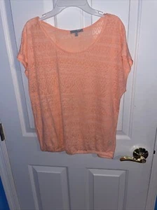 Charlotte Russe Light Orange Short Sleeve Top Blouse Size Medium Gently Used - Picture 1 of 4