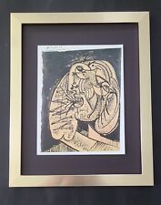 PABLO PICASSO + STUDY FOR GUERNICA + SIGNED + MOUNTED IN NEW FRAME + SPAIN 1972