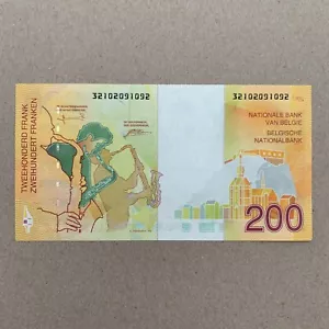Belgium 200 FRANCS Banknote P148 1995 Sax Pre Euro SAXOPHONE UNC World Currency - Picture 1 of 3
