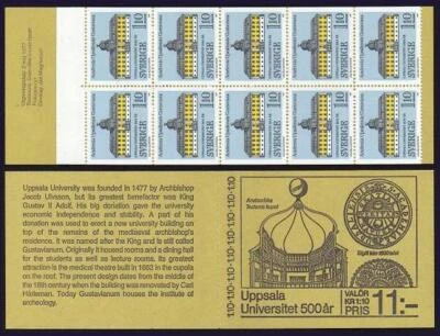 Sweden 1208 pair,1209a booklet,MNH.Michel 988A,988 MH. Uppsala University,1977. - Image 1 of 2