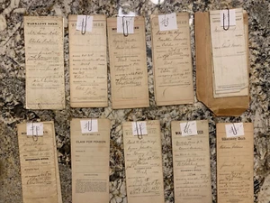 10 pc Antique HANDWRITTEN LAND DEEDS 1800 RAISED SEAL Victorian STAMPS Ephemera - Picture 1 of 17