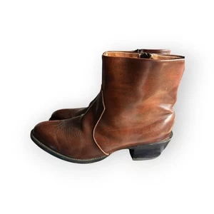 Herren Vintage Cowtown Knöchel Cowboy Stiefel Braun Leder Größe 9  - Bild 1 von 10