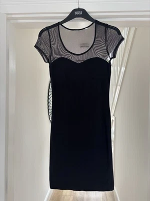 NEW LOOK Women’s Black Mesh Panel Bodycon Mini Dress Night out/Party Dress – UK8 - Image 1 of 4