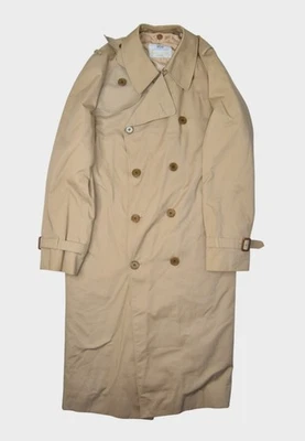 Vintage Aquascutum Jakcet Mens 46 Khaki Trench Coat Wool Lined Double Breasted - Image 1 of 4