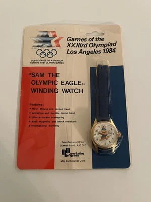 LA Olympic Games 1984 "Sam The Olympic Eagle" Winding Watch New in Package - Image 1 of 3