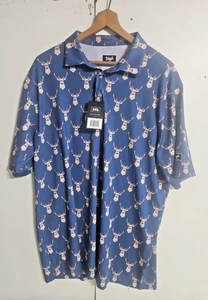 Waggle Golf Polo Farm Life Size Large Men's Short Sleeve Kentucky Buck - Picture 1 of 6