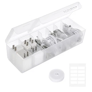Kunststoff Kabel Organizer Box Ladekabel Organizer mit 2 Deckeln 7 Fächer... - Bild 1 von 7