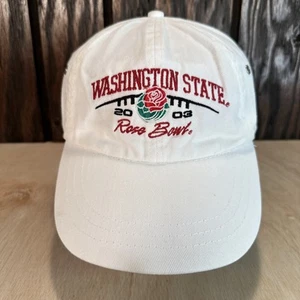 Cappello Vintage Washington State Cougars Rose Bowl 2003 Berretto Strapback Bianco Y2K - Foto 1 di 11