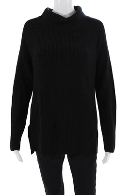 Suéter Pullover Vince Mujer Negro Cuello Simulado Cremallera Manga Larga Talla M Foto 1 de 4