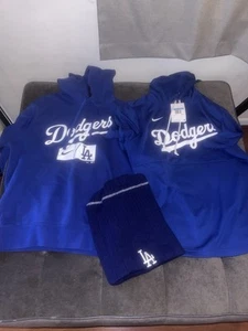 Nike MLB Los Angeles Dodgers Hoodie & Training Hoodie /Beanie Lot - Picture 1 of 11