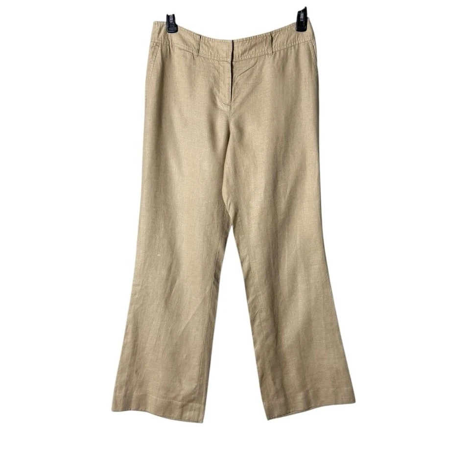 Pantalones de mujer de lino de pierna ancha talla 10 Lagom Beachy neutro Nueva Inglaterra atemporales Foto 1 de 4