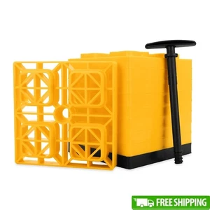 Juego de bloques de nivelación para autocaravana kit estabilizador ajustable con mango en T fácil de transportar duradero - Imagen 1 de 7