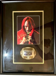 Signed-Framed 8x10 Evander Holyfield Photo & BUCKLE JSA LETTER OF AUTHENTICATION - Picture 1 of 5
