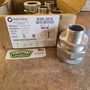 Remke RSR-3518 1" Hub Grip range 1.00 - 1.125 Aluminum Cord Connector - Picture 1 of 3