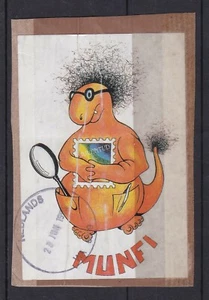 AUCT1240) Spain 1993, “MUNFI” Label with Dinosaur, from a parcel from Spain. - Picture 1 of 1
