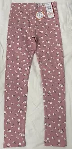 Wonder Nation Girls Leggings Med 7-8 Cotton Blend Pink Flowers Twins Triplets - Picture 1 of 3