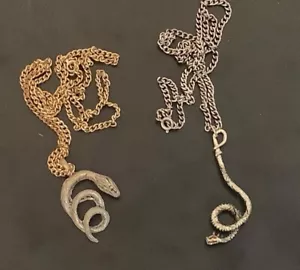 SNAKES Vintage 1980's 1990's Necklace Lot of 2 different - Picture 1 of 1