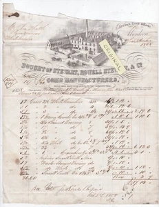 1858 STEWART ROWELL ORIGINAL EARLY RARE BILLHEAD ABERDEEN COMB WORKS SCOTLAND - Picture 1 of 1