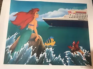 Disney Magic Kreuzfahrtschiff Lithographie Don Ducky Williams 234/1500 Arielle Meerjungfrau - Bild 1 von 3
