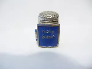FINGERHUT VINTAGE ZINN STEPHEN FROST "HEILIGE BIBEL" MIT HANDBEMALTER TÜR ÖFFNET SICH FÜR... - Bild 1 von 7