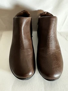 David Tate Womens Sportivo Zipper Leather Ankle Boots 7.5 Brown Casual - Picture 1 of 8