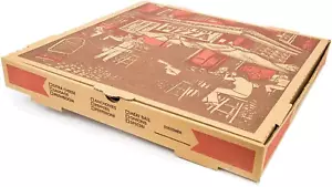 Kraft D-Flute Corrugated Pizza Box, 16", Stock Print | 50/Bundle - Picture 1 of 1