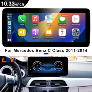 Android Car Radio GPS Wireless Carplay 10.33'' For Mercedes Benz C Class 2011-14 - Imagen 1 de 12