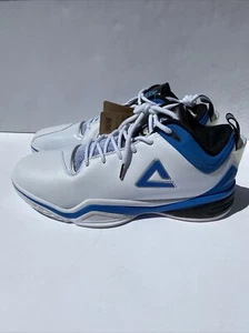 PEAK Men’s Basketball Shoes White Blue Size 16 - Picture 1 of 11