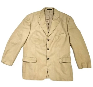 Lord West Silk And Wool Suit Jacket Mens Size 43.25 Beige Hipster Retro Vintage - Picture 1 of 11
