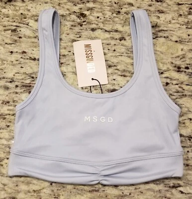 Sujetador deportivo Misguided MSGD talla 4 deportivo atletismo azul acanalado inalámbrico  Foto 1 de 4