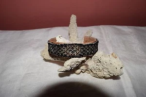 PULSERA BRAZALETE CON CUENTAS PLATA Y NEGRO HECHA A MANO - Imagen 1 de 3