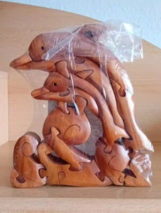 Wooden Art 3D Delfin Holz Puzzle Jigsaw Series Handwerk Art Dećo Dekorativ OVP - Bild 1 von 14