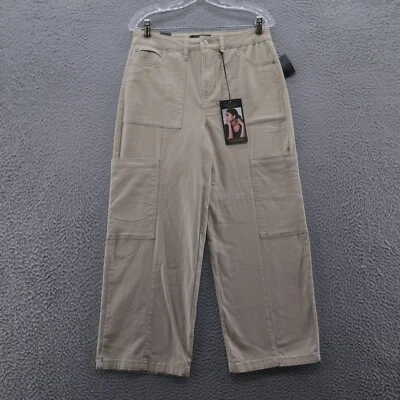 Женские брюки-карго Rachel Roy Justice широкие штанины 10 бежевые с высоким подъемом богемные повседневные НОВЫЕ - Изображение 1 из 4