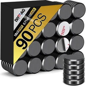 90Pcs Strong Magnets for Crafts with Adhesive Backing,Ceramic Magnets Small Rou - Picture 1 of 7