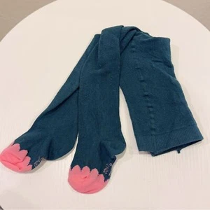 NWOT Jacadi Teal with Pink Cotton Blend Tights Kids Socks Size 21-22 (12M) - Picture 1 of 4