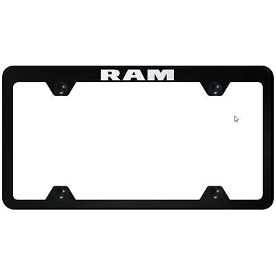 Dodge Ram Logo Stainless Steel Wide Body Truck License Plate Frame - Image 1 of 2