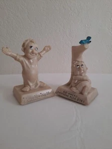 Lote de 2 Estatuillas Estatuas De Colección Russ Berrie Co. 1968 Go Ahead & I Love You. - Imagen 1 de 6