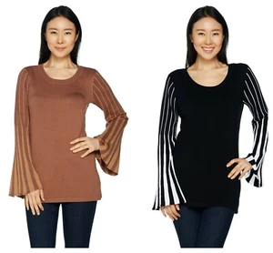 ATTITUDES BY RENEE WEICHER PULLOVER PULLI MIT GLOCKENÄRMELN OBERTEIL XXS - 1X NEU $ 55 QVC - Bild 1 von 5