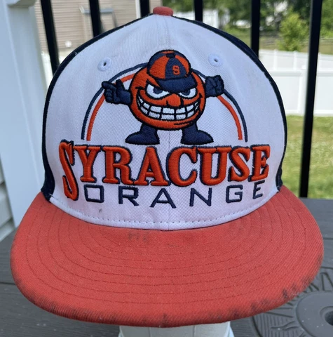 New Era Syracuse Orange Fitted Hat Mascot Orange And Blue Hat Size 7 1/2 Cover