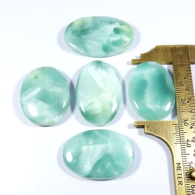 Lote al por mayor de piedras preciosas de hemimorfita natural ovaladas 5 piezas cabujón 218 quilates #11012 Foto 1 de 4