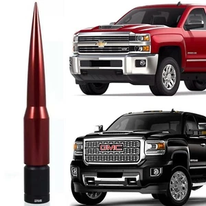 Red Spike Bullet Antenna for Chevy Silverado and GMC Sierra 2007 to 2022 - Foto 1 di 2
