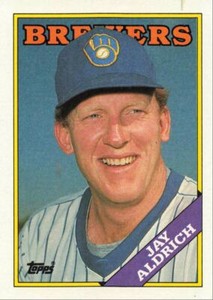 1988 Topps Baseball Jay Aldrich Milwaukee Brewers #616