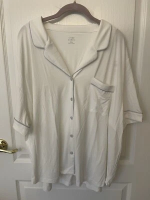 Top de pijama Cozy Earth para mujer 3XL manga corta bambú elástico marfil nuevo con etiquetas Foto 1 de 4