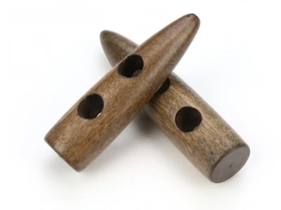 HANDARBEIT - LIEBLINGSLADEN 12 Knebelknöpfe kaffeebraun 30mm Keil braun keilförmig Zweilochknöpfe 3cm Knöpfe