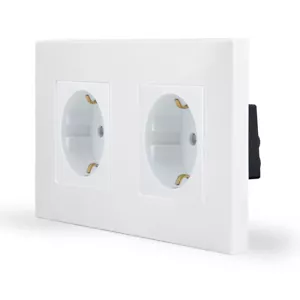 Steckdose 2 Fach Schuko Kombisteckdose Unterputz Weiß Luxus-Time - Bild 1 von 6