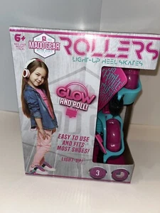 New Madd Gear Rollers Light Up Heel Roller Skates No Batteries Needed Pink/Teal - Picture 1 of 6