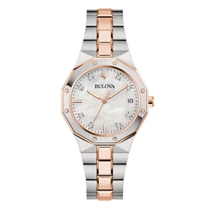 Orologio Donna Bulova Octagon Diamonds 98P235 Rivenditore Autorizzato - Foto 1 di 4