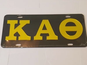 KAPPA ALPHA THETA - License Plate - Reflective BLACK BRIGHT GOLD - Picture 1 of 2